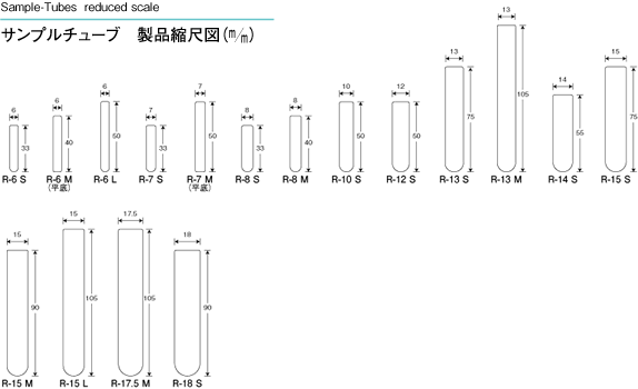 サンプルチューブ 製品縮尺図