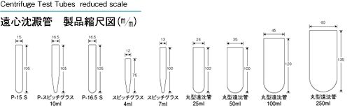 P-試験管 製品縮尺図