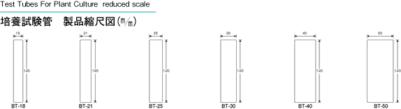 培養試験管 製品縮尺図